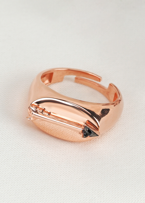 Arrow Signet Ring 925 Silver Adjustable Band